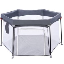 Baby Laufstall 6eckig Sicherheitsspielplatz, Atmungsaktiv Weich Krabbelgitter