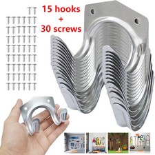 15PCS Tool Hooks & Screws | Garage Garden Shed Wall Bike Hanging Storage Utility