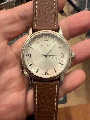 Bulova 96A28 Corporate Collection Men's Quartz Watch Silver Dial Logo