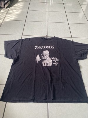 7 Seconds Vintage Punk Rock Band ,Skins,Brains & Guts E.P T-shirt Men s 2XL