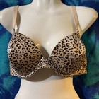 40B Playtex Secrets Side Smoothing Plunge Underwire Leopard Print — photo 1