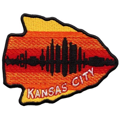 Kansas City Arrow Patch Travel Skyline View Embroidered Iron On