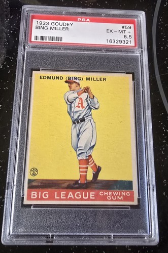  1933 goudey PSA 6.5 ☆ POP 3! ☆ Bing Miller ▪︎ TOUGH CARD ▪︎ 