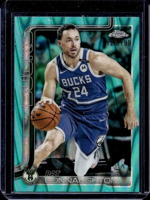 2025-26 Topps Chrome #190 Pat Connaughton Aqua RayWave Refractor #/199