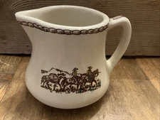Westward Ho Rodeo Pattern Wallace China Western Pitcher California Vintage 1989