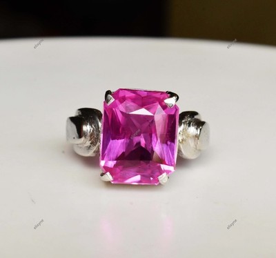 925 Sterlingsilber natürlicher Mogok rosa Rubin Ring Geschenk für sie 7,79 Gramm US 5,5