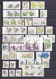IRELAND COLLECTION 2004 FLOWERS DEFINITIVES 72 USED STAMPS