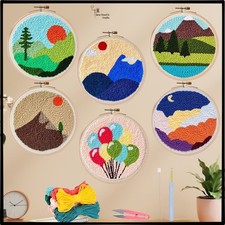 Punch Needle Complete Kit Set 2 With Punch Needle, Yarn, Pattern  Instructions