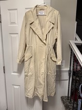 Athleta Women's Trench Coat- Light Khaki Color Oversized Large NEW
