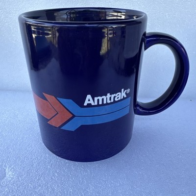 1- BLUE Amtrak Operation Redblock Railroad Coffee Mug Curved Handle