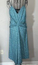 MICHAEL KORS Womens Dress XL Aqua Twist Front Chain Adjustable Spaghetti Strap