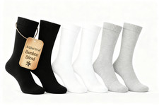 3-6 Pairs Ladies Bamboo Socks Antibacterial Super Soft Cozy Crew Socks  UK 4-8