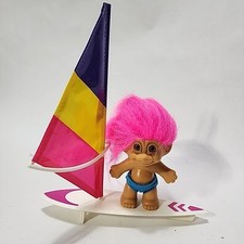 Vintage Russ Surfer 4 Inch Troll Doll With 7 Inch Surf Board Swimming Trunks