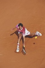 Croatian tennis player Goran Ivanisevic competing to reach the qua- Old Photo 1