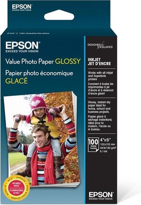 Epson Value Photo Paper Glossy, 4''x6'', 100 Sheets (s400034)