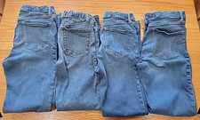 Lot of 4 Old Navy Youth Boy's Straight Built-in-Flex Blue Denim Jeans Size 18