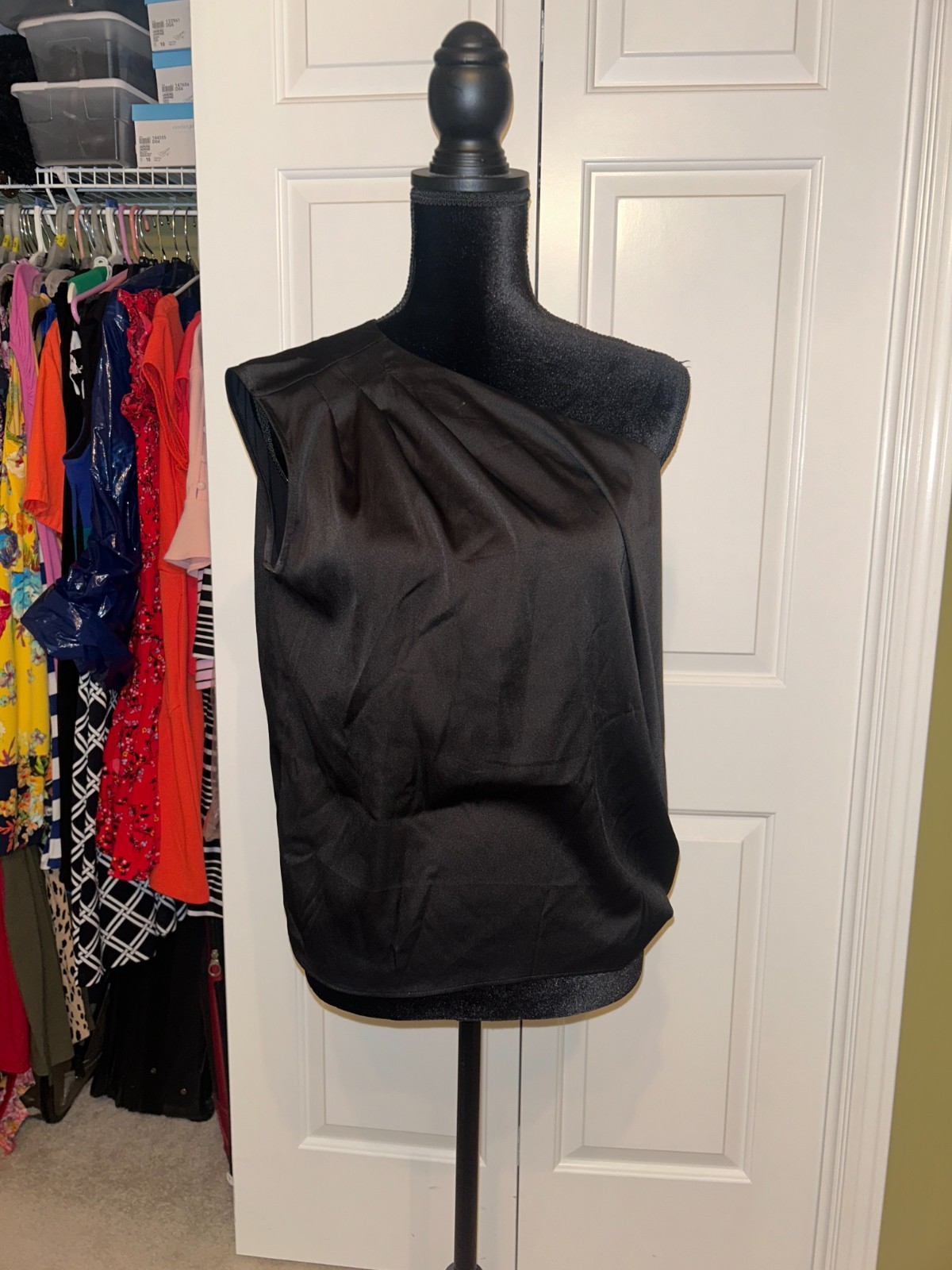 Bold Elements One Shoulder Black Blouse-Women's s… - image 1