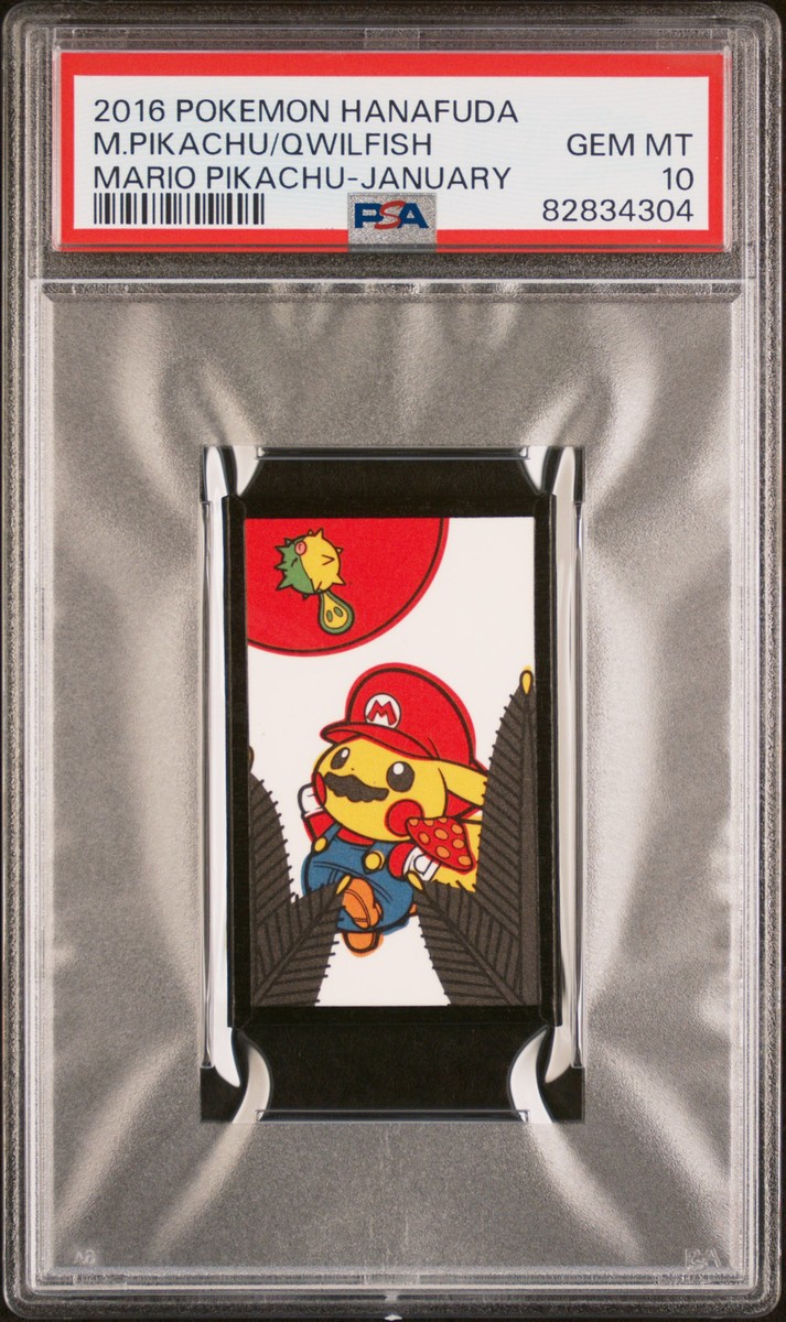 2016 POKEMON Hanafuda ピカチュウ 2016 Pokemon Hanafuda Pikachu Mario Pikachu December PSA 10
