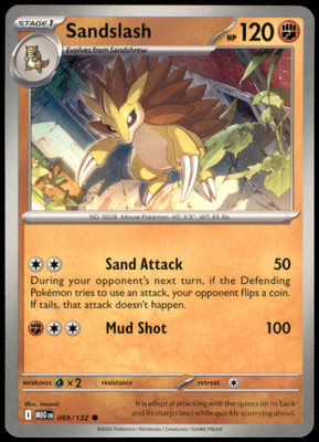Sandslash 069/132 ME01: Mega Evolution LP Pokemon TCG