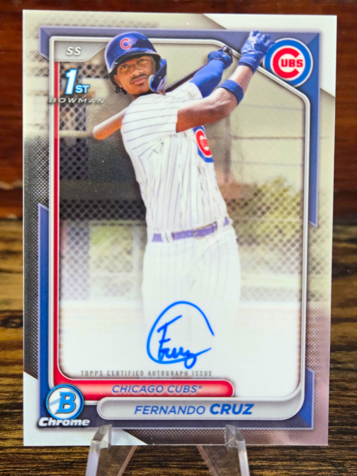 Topps 2024 Bowman Chrome Prospect Autos Fernando Cruz 1st RC Auto CPA-FC Cubs