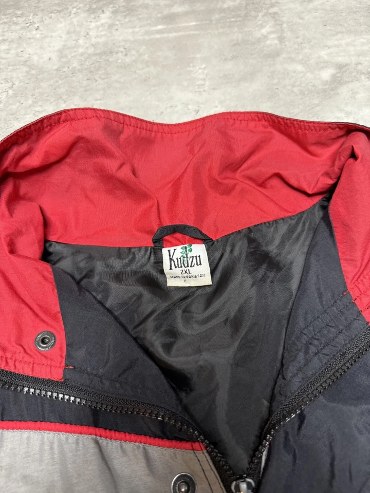 Vintage Nascar Racing Embroidered Logo Full Zip Nylon Windbreaker Jacket Sz 2XL - Imagem 3 de 4