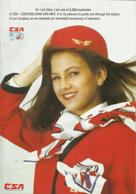 CSA CZECH AIRLINES PROFILE 1993 BROCHURE A310 B737 ATR72 TU154 IL62 ROUTE MAP