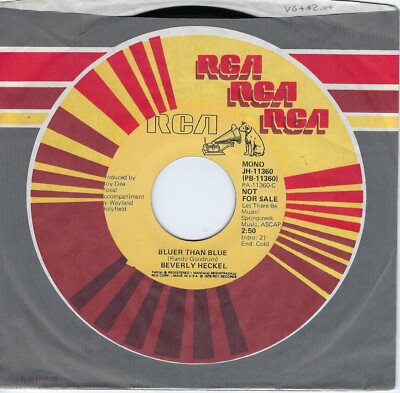 Beverly Heckel Promo 45 Bluer Than Blue (Mono) / Stereo on RCA VG+ Country