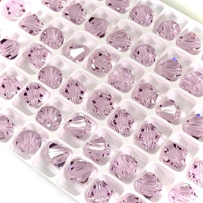 Czech Bicone Crystal Beads Pink Sapphire Preciosa Rondelle Diamond