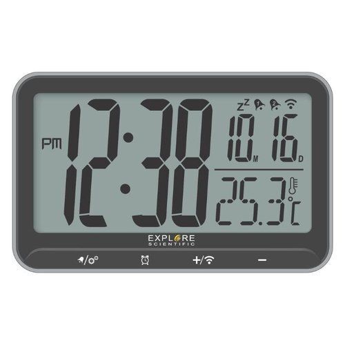 Orologio Sveglia digitale radiocontrollato Explore Scientific RDC 1009 Grigio