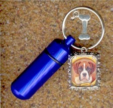 Dog Bone,Dog Tag,Key Chain Urn,Feline,Pet Urns,Cat,Blue Urns,Small Urn
