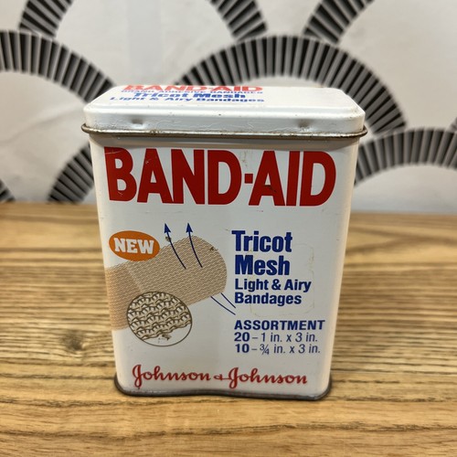 Vintage Band Aid Tricot Mesh Assortment Metal Box - Empty