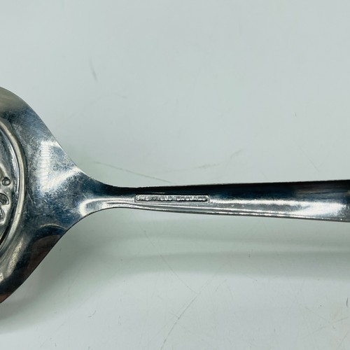Cuchara ranurada vintage para servir suroeste Sheffield Inglaterra pasta patrón azteca - Imagen 7 de 7