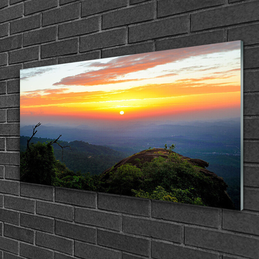 Impression sur verre Tulup 100x50 cm au design haut de gamme paysage de montagne