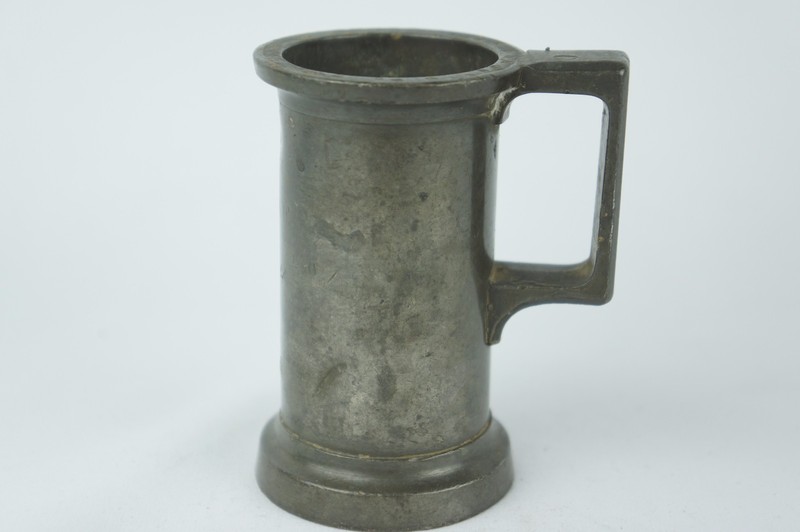 Antique french pewter measure / tankard ca. late 19th C. marked [Y7-W7-A9]