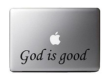 God is Good Typography Text - Black Vinyl Decal for 13" Macbook