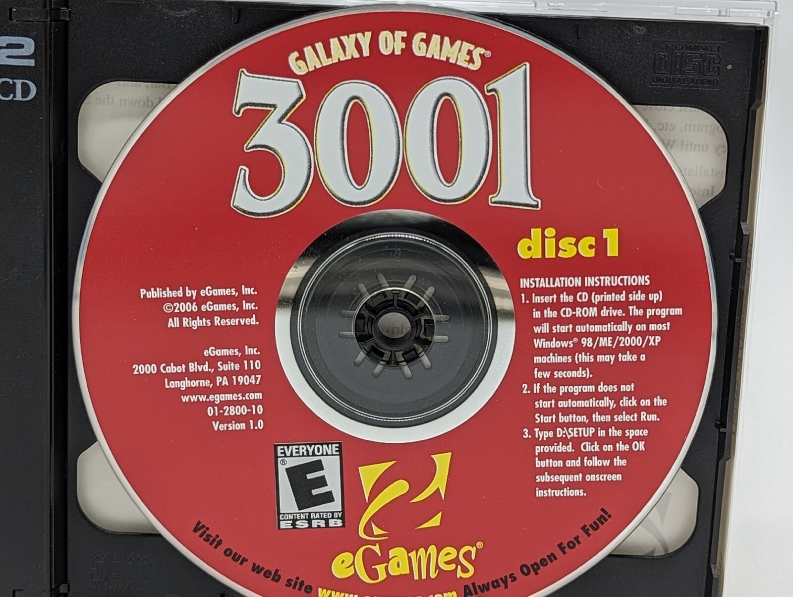 2001 eGames Galaxy of Games Platinum Edition CD-Rom - 21 Family Friendly  Games