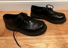 VTG Skechers Sz 10 Men Leather Platform Shoes Black 90  s Chunky Lugs Y2K Cyber