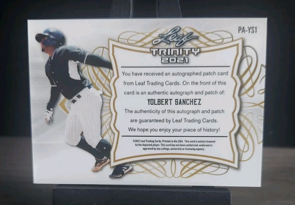 2021 Leaf Trinity Yolbert Sanchez Prospect Patch Auto Red 29/50 - Image 2 of 4
