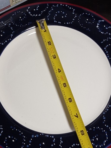 Debbie Mumm SNOW FLURRIES 11" Dinner Plate Set x4 Large Christmas Plates round - Picture 13 of 22
