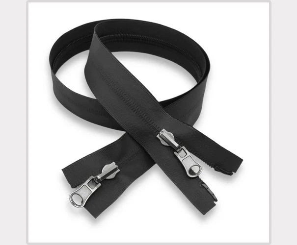 Cerniera 8# Cerniera in Resina Bianca Nera, Doppi Cursori Piumino Cappotto Borsa Tenda Tenda Aperta Zip Accessori for Abbigliamento da Cucire (Color : 1, Size : 70cm) ( Color