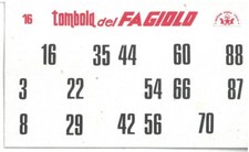 VECCHIA CARTELLA TOMBOLA DEL FAGIOLO NUMERO 16 EDIZIONE MARCA STELLA