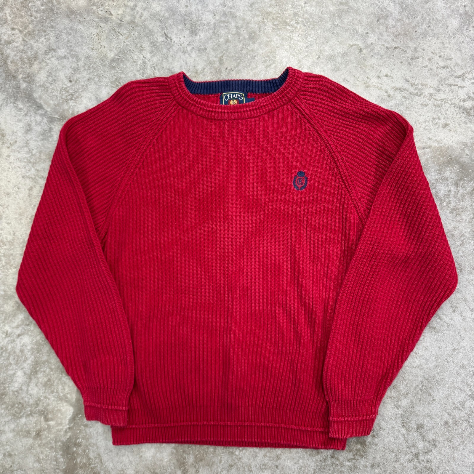 Vintage Chaps Ralph Lauren Sweater Mens Large Ribbed knit heavyweight preppy