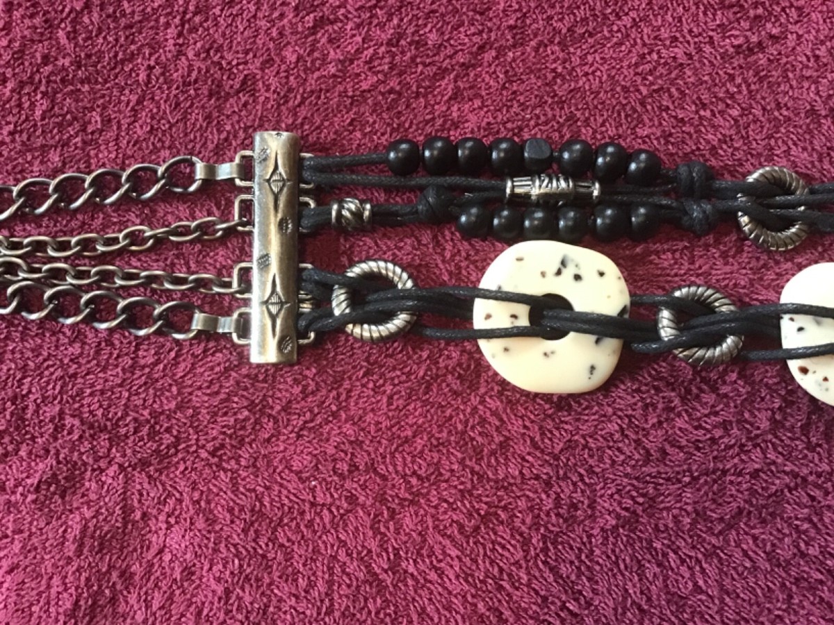 Ceinture Bohème Noire – Perles Et Chaîne, Style Hippie Chic, Taille Unique