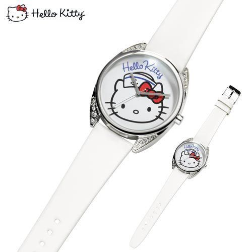Montre blanche Hello Kitty Marin Avon avec cadran quartz précis