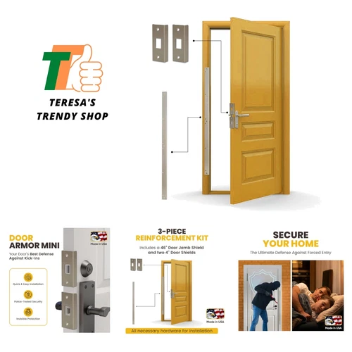 Door Armor Mini - 3-Piece Door Security Kit, , Door Kick-in Prevention Guaran...