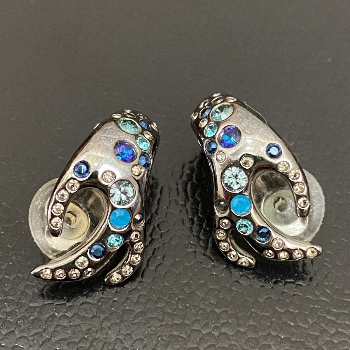 Vintage SWAROVSKI 910919 Domination Ruthenium Plated Blue Real