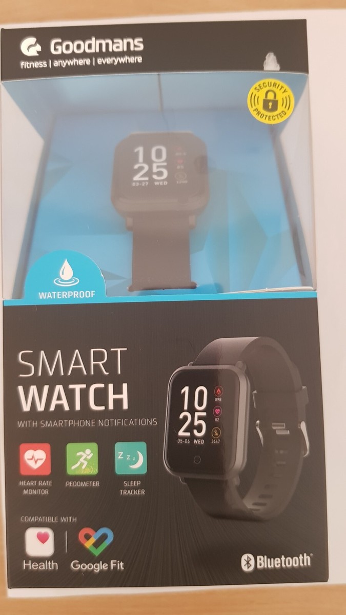 Goodmans Smart Watch Colour Screen BT Heart Rate Waterproof