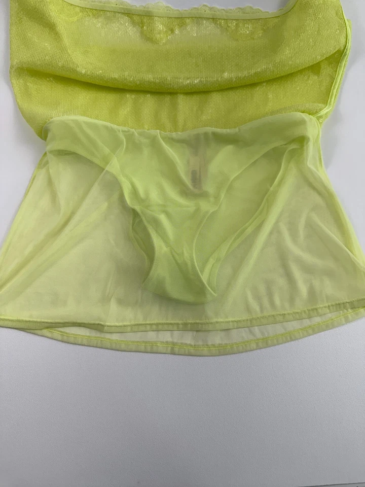 Minifalda de lentejuelas Victoria's Secret con bragas incorporadas amarillo neón L nueva con etiquetas Foto 4 de 4