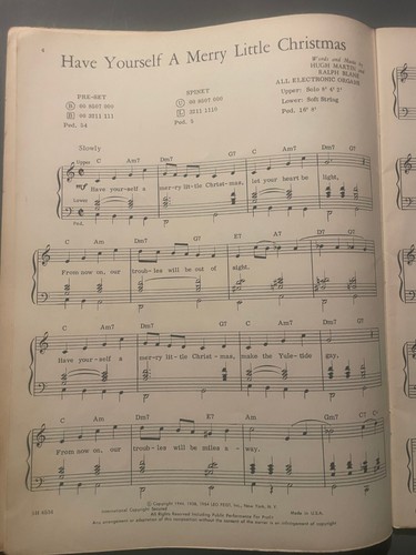 Joyful Christmas All-Organ Ed., with Words & Chord Names. Robbins Music, 1964 - Imagen 4 de 4
