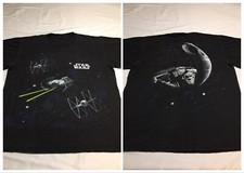VTG 90s Star Wars All Over Print AOP Black Single Stitch Made In USA T Shirt XL